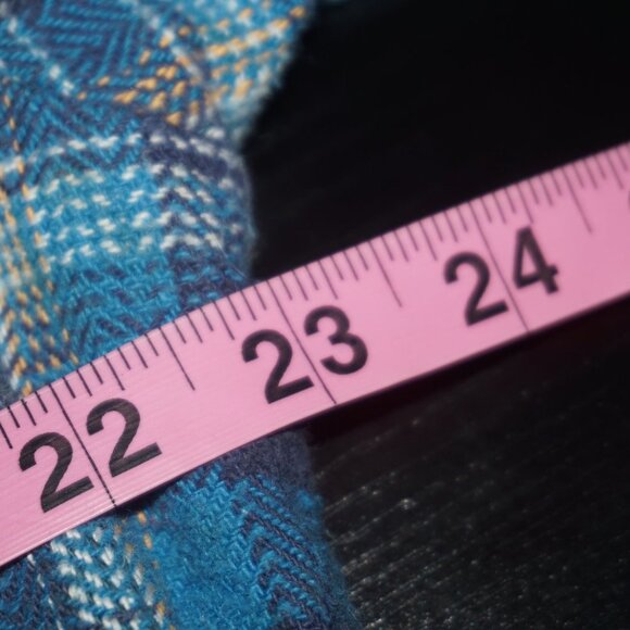 Vintage Oversized Boyfriend Pearl Snap Cotton Plaid Shacket Large - Picture 7 of 8